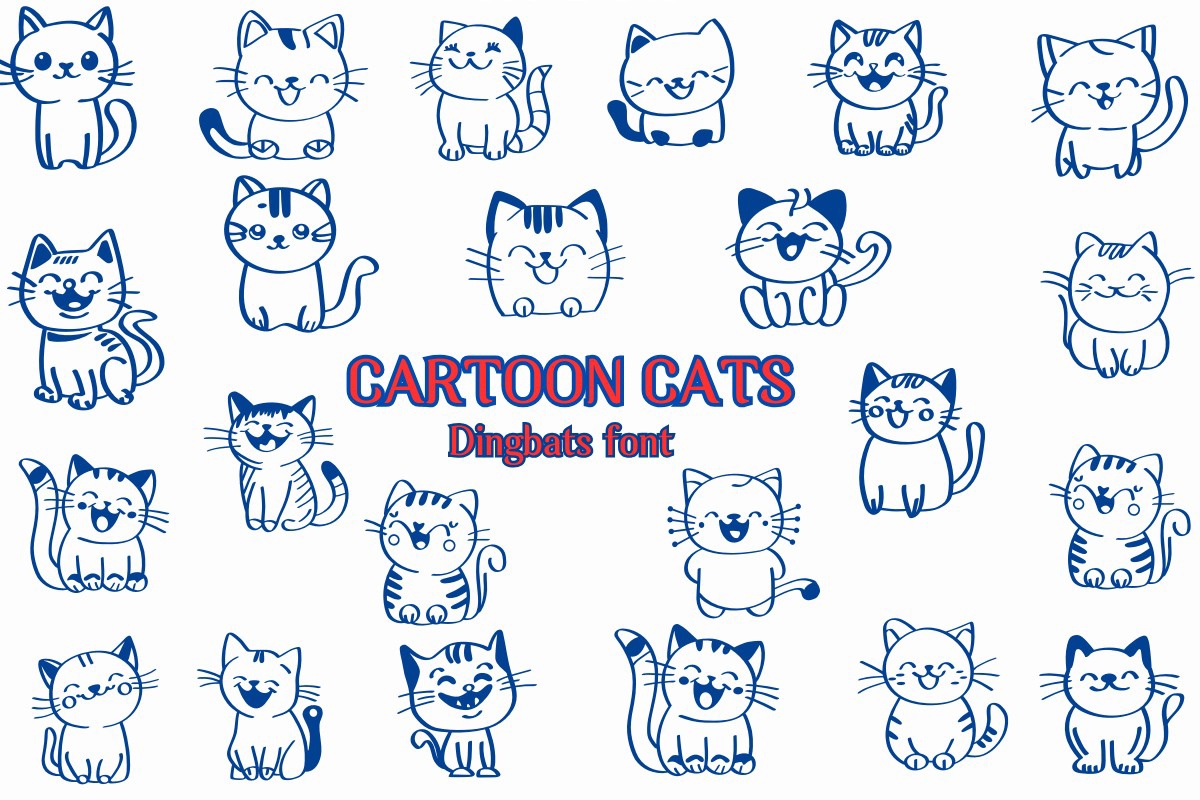 Ejemplo de fuente Cartoon Cats Regular