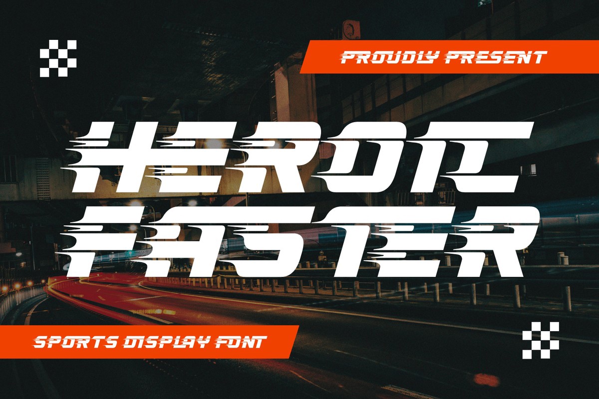 Ejemplo de fuente Heroic Faster Light