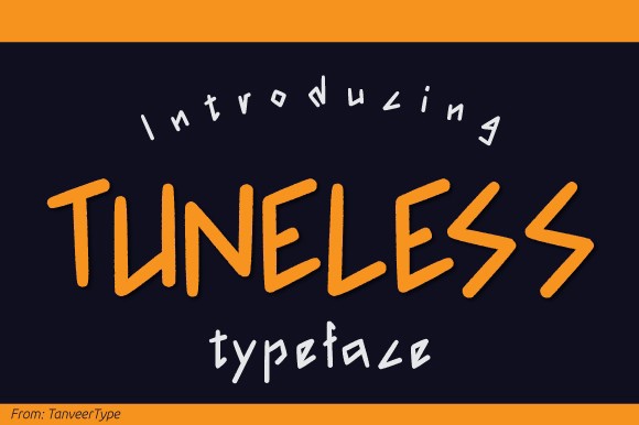 Ejemplo de fuente Tuneless Regular