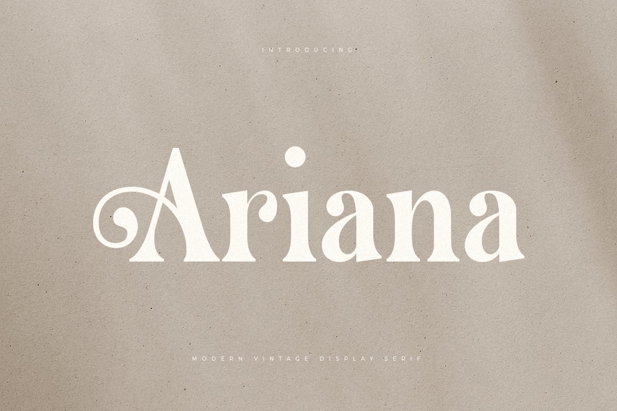 Ejemplo de fuente Ariana Regular