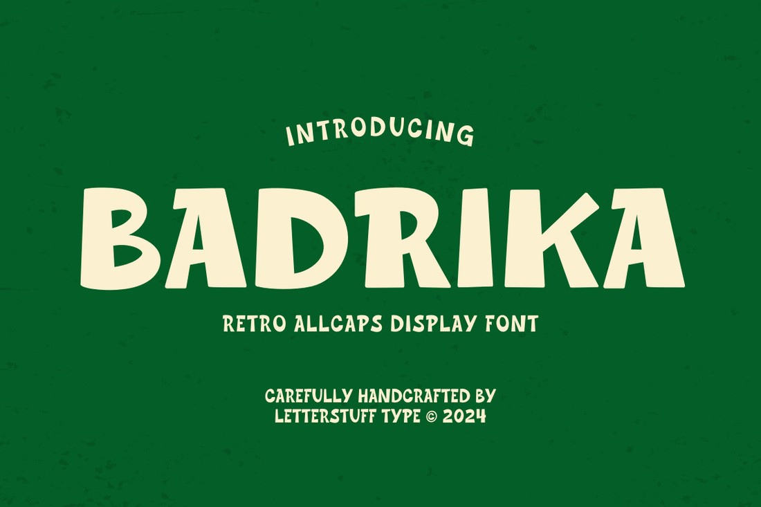 Ejemplo de fuente Badrika Oblique