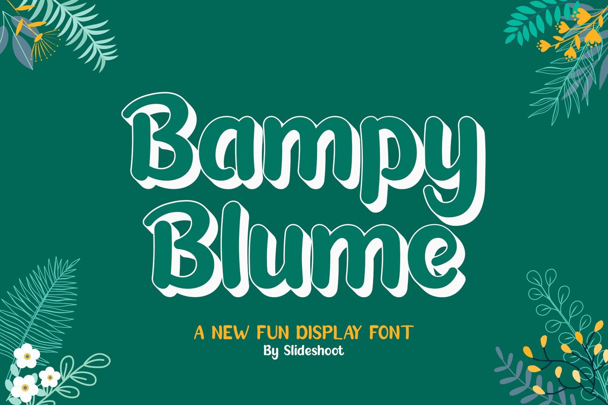 Ejemplo de fuente Bampy Blume Regular