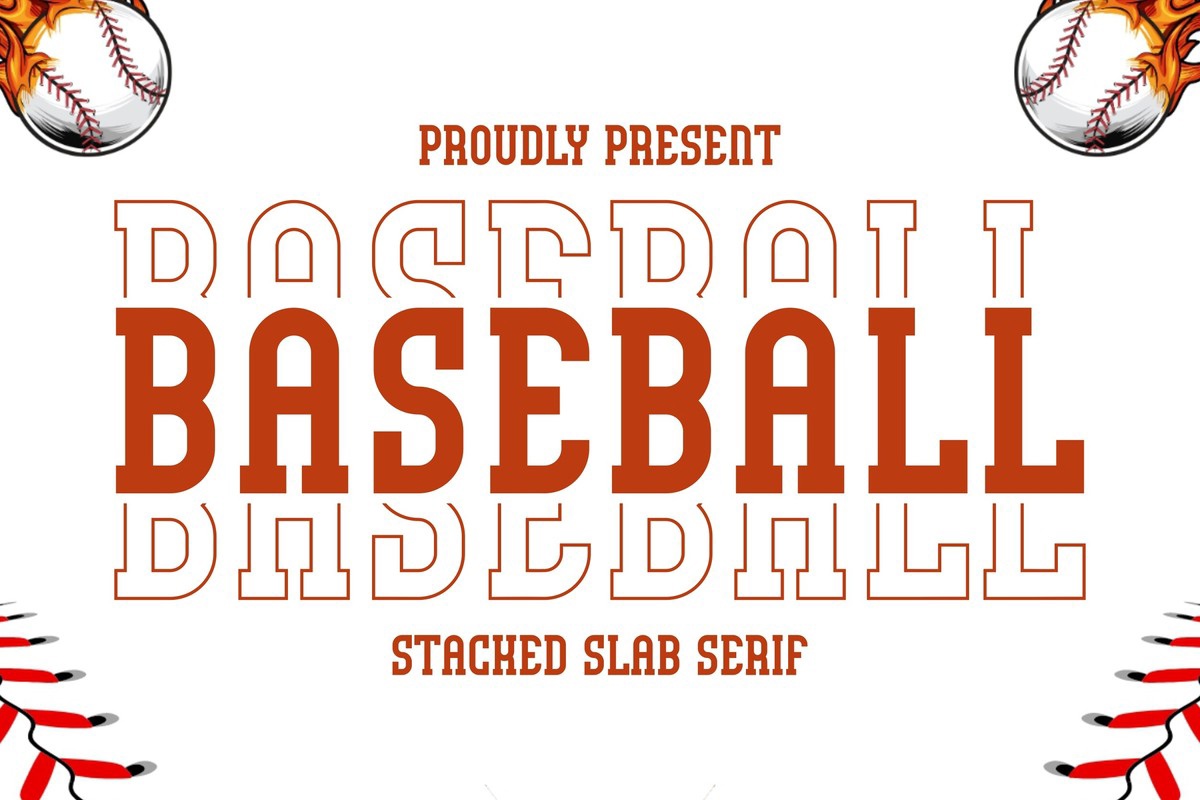 Ejemplo de fuente Baseball Stacked Regular