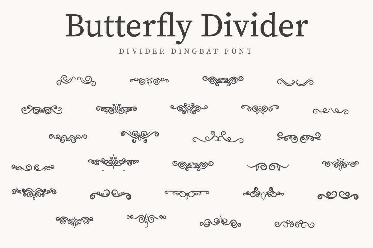 Ejemplo de fuente Butterfly Divider Regular