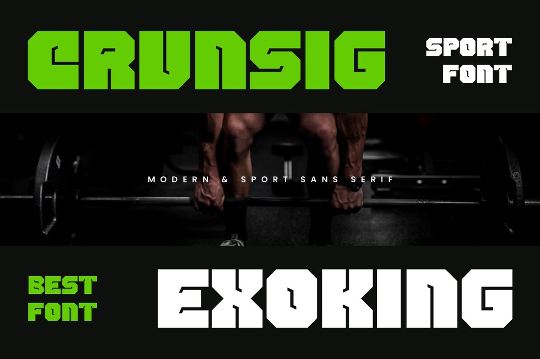 Ejemplo de fuente Crunsig Exoking Regular