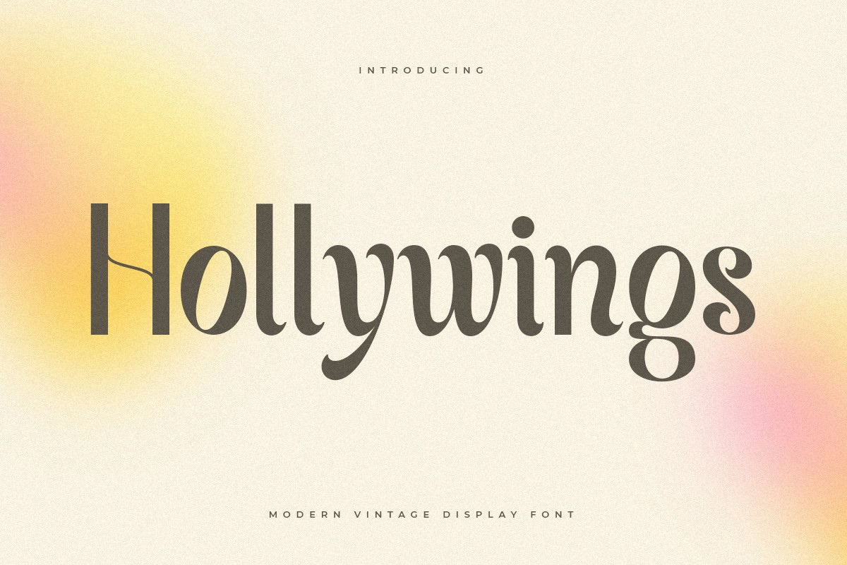Ejemplo de fuente Hollywings Regular