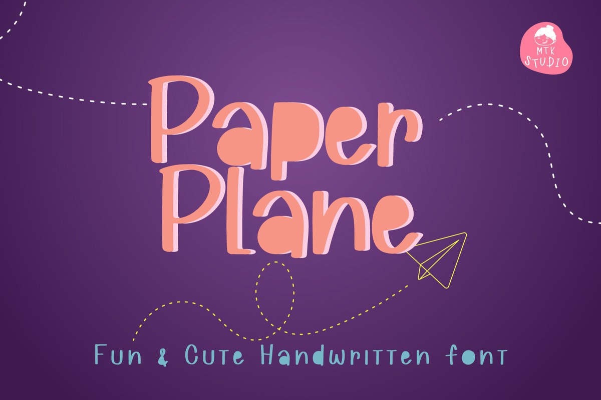 Ejemplo de fuente Paperplane Regular