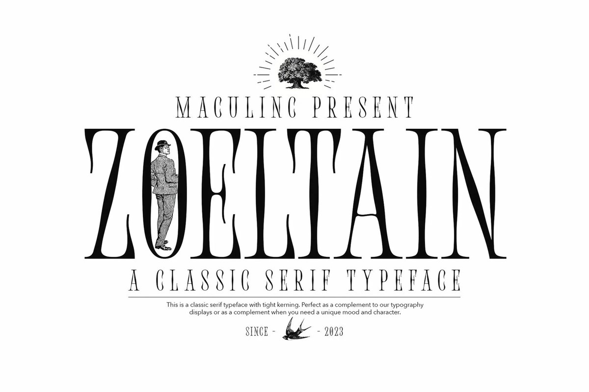 Ejemplo de fuente Zoeltain Classic Serif Regular