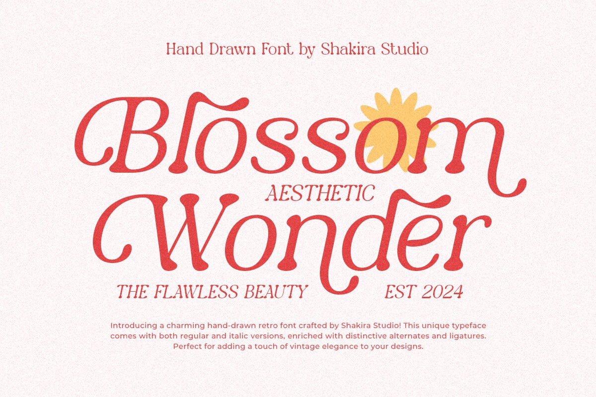 Ejemplo de fuente Blossom Wonder Regular