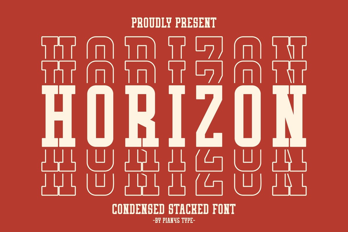 Ejemplo de fuente Horizon Stacked Regular