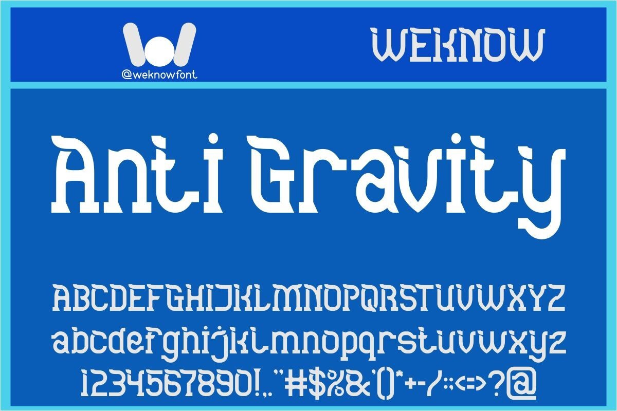 Ejemplo de fuente Anti Gravity Hollow Inverse