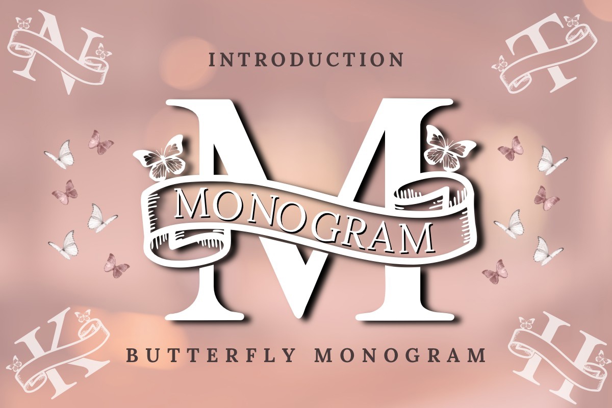 Ejemplo de fuente Butterfly Monogram Regular