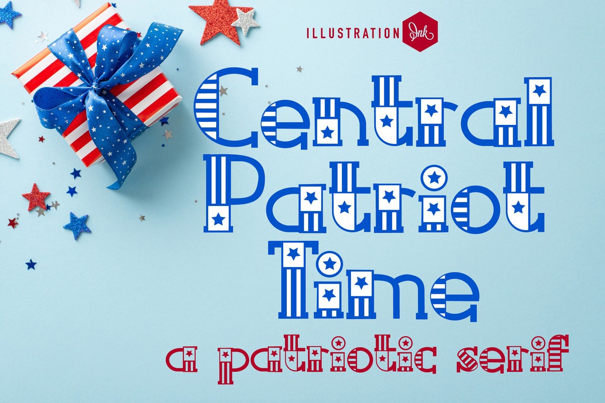 Ejemplo de fuente ZP Central Patriot Time Regular