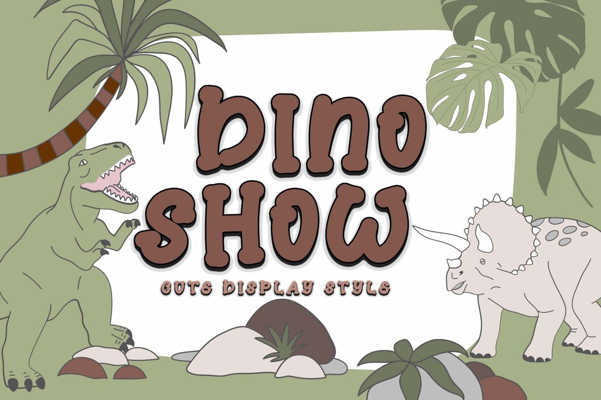Ejemplo de fuente Dino Show Regular