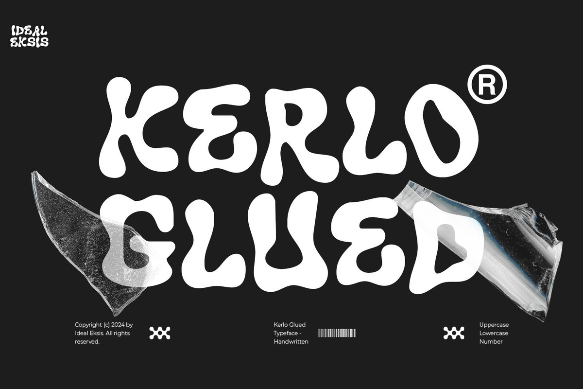 Ejemplo de fuente Kerlo Glued Regular