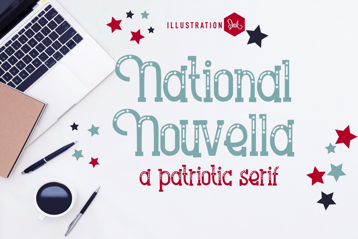 Ejemplo de fuente PN National Nouvella Regular