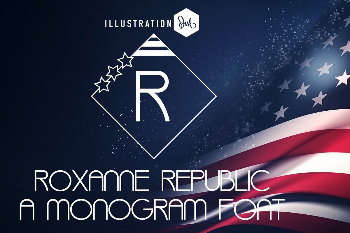 Ejemplo de fuente ZP Roxanne Republic Regular