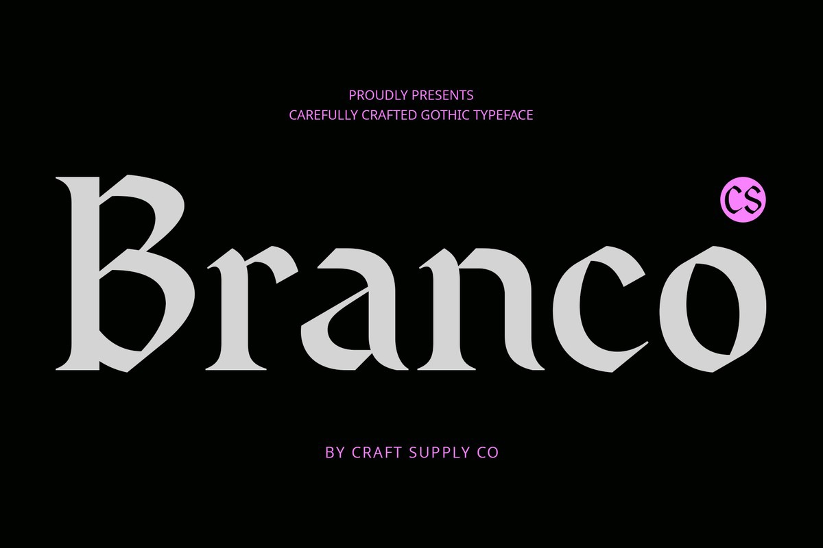 Ejemplo de fuente CS Branco Italic