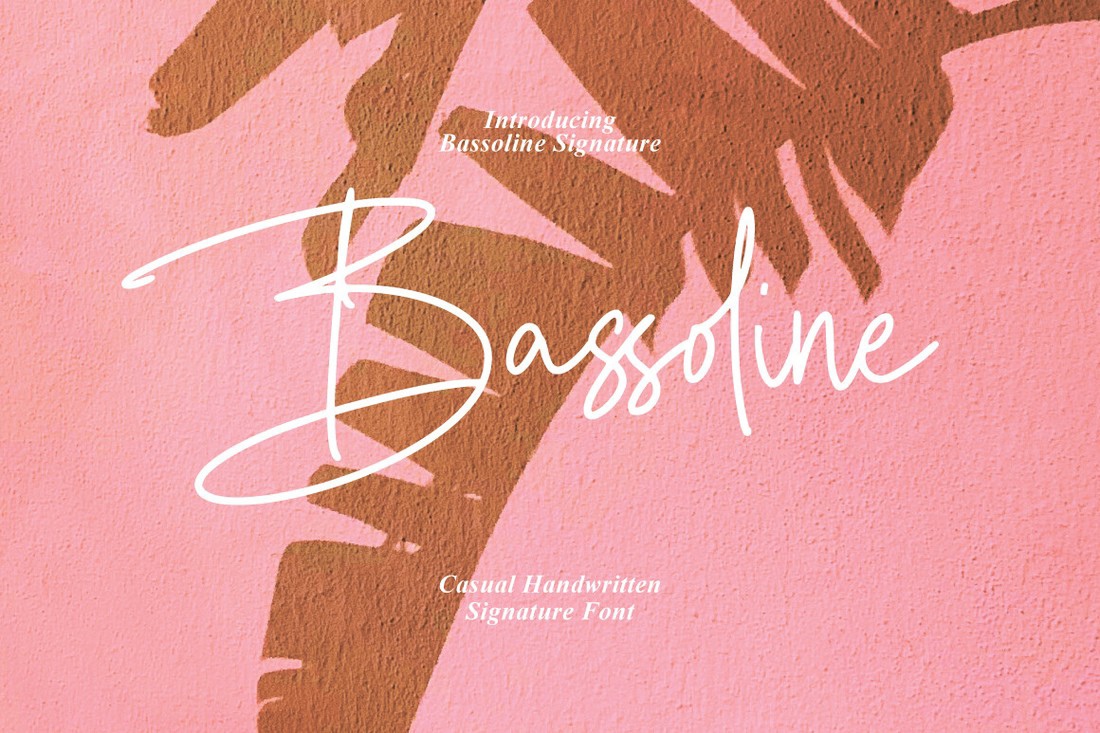 Ejemplo de fuente Bassoline Signature Regular