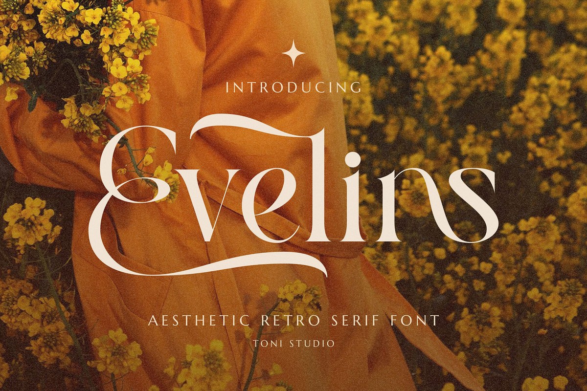 Ejemplo de fuente Evelins Regular