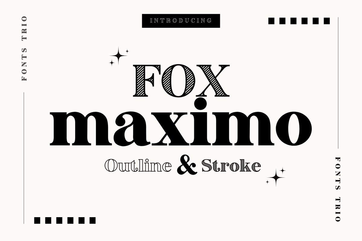 Ejemplo de fuente Fox Maximo Outline