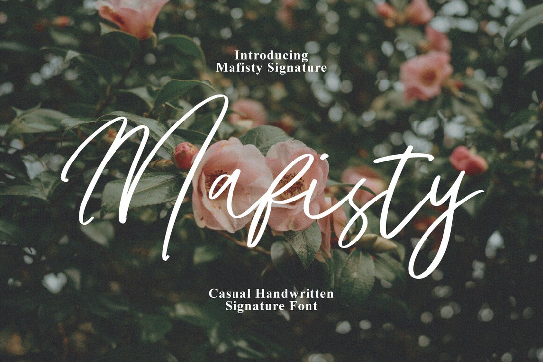Ejemplo de fuente Mafisty Signature Regular