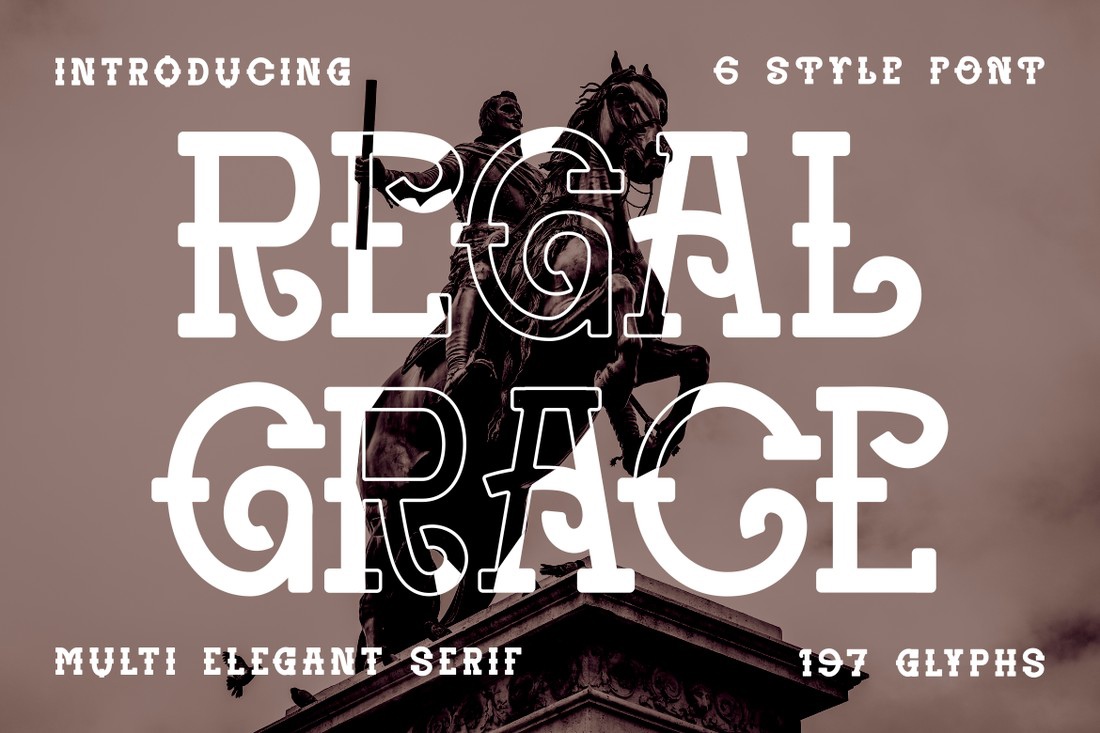 Ejemplo de fuente Regal Grace Regular