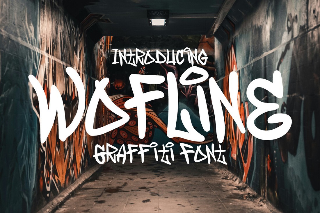 Ejemplo de fuente Wofline Graffiti Regular
