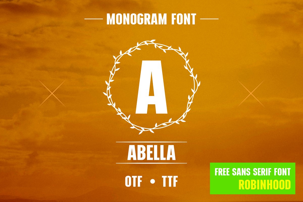 Ejemplo de fuente Wreath Monogram Regular