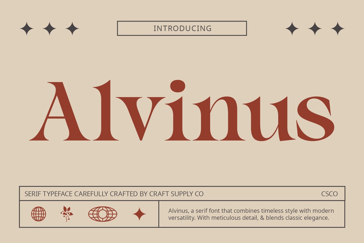 Ejemplo de fuente Alvinus Regular