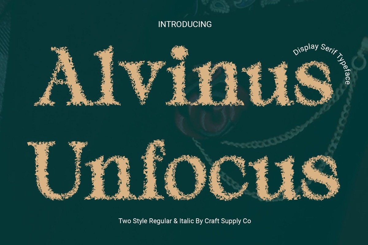 Ejemplo de fuente Alvinus Unfocus Regular