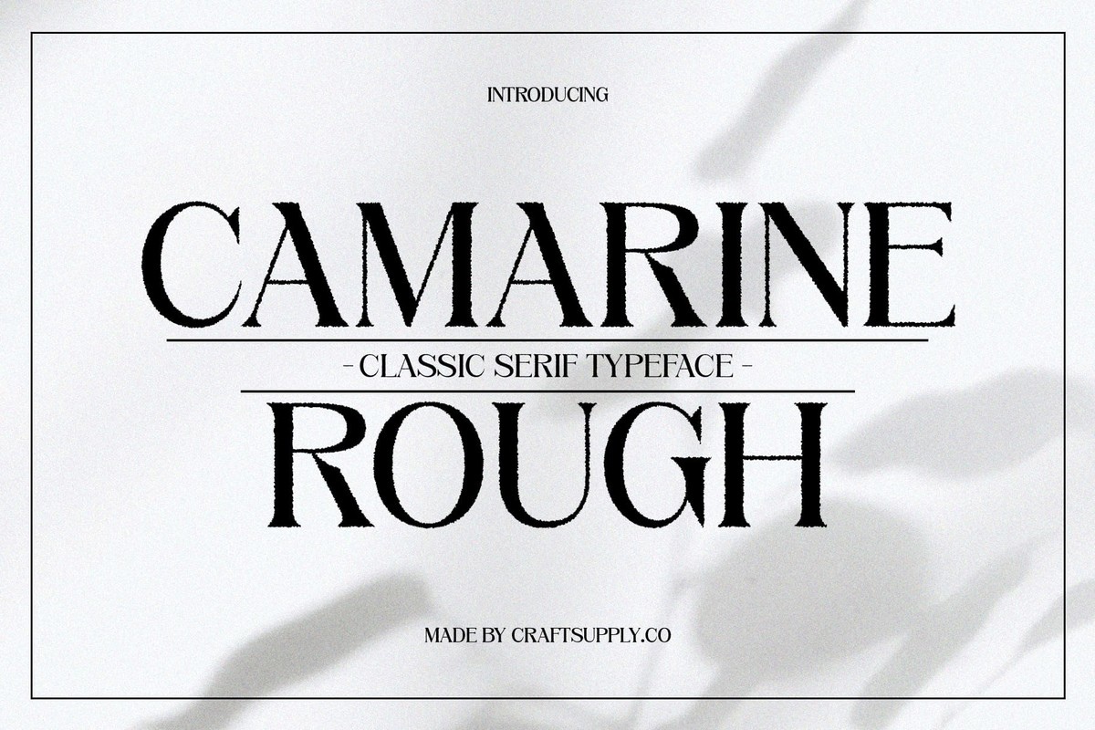 Ejemplo de fuente Camarine Rough Regular