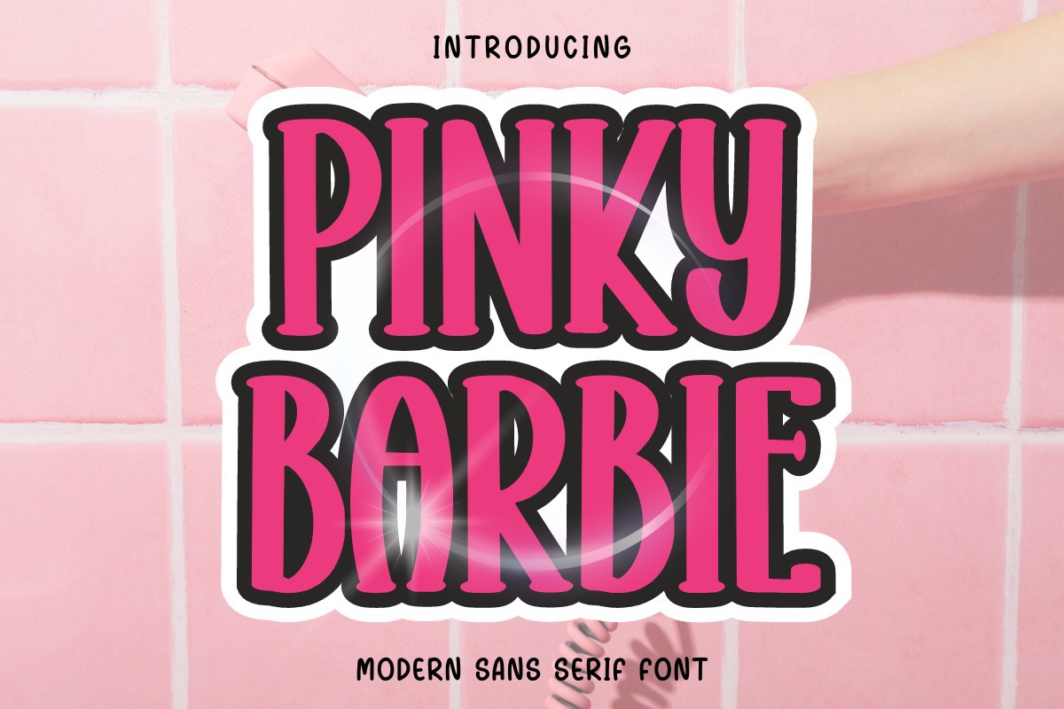 Ejemplo de fuente Pinky Barbie Regular