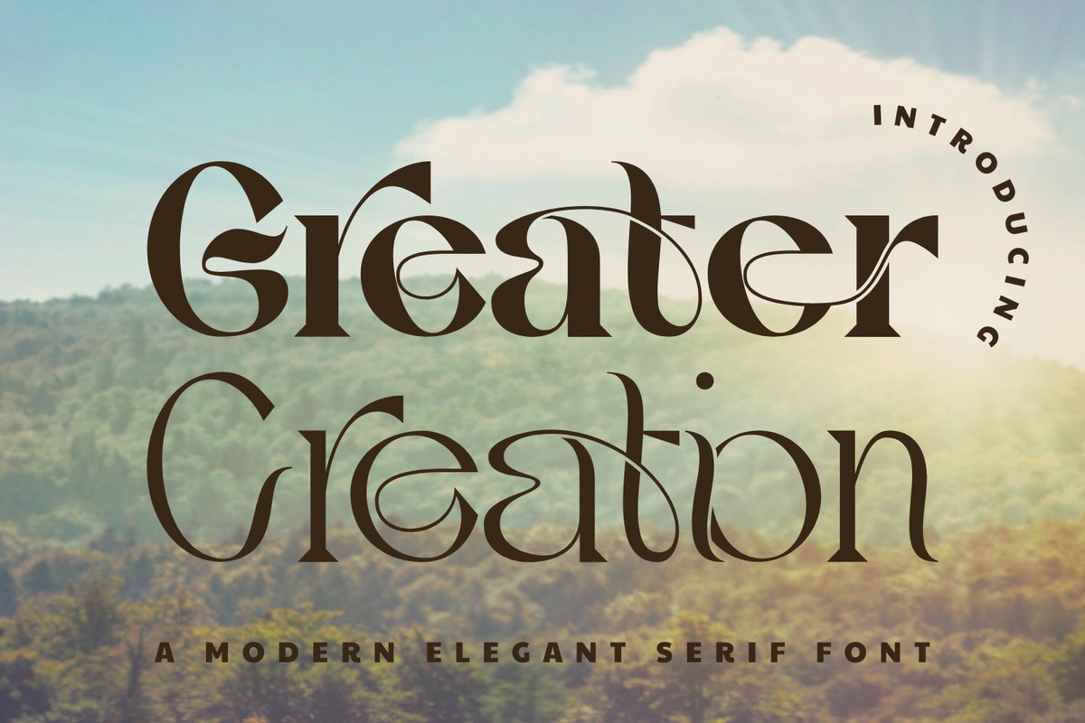 Ejemplo de fuente Greater Creation Regular