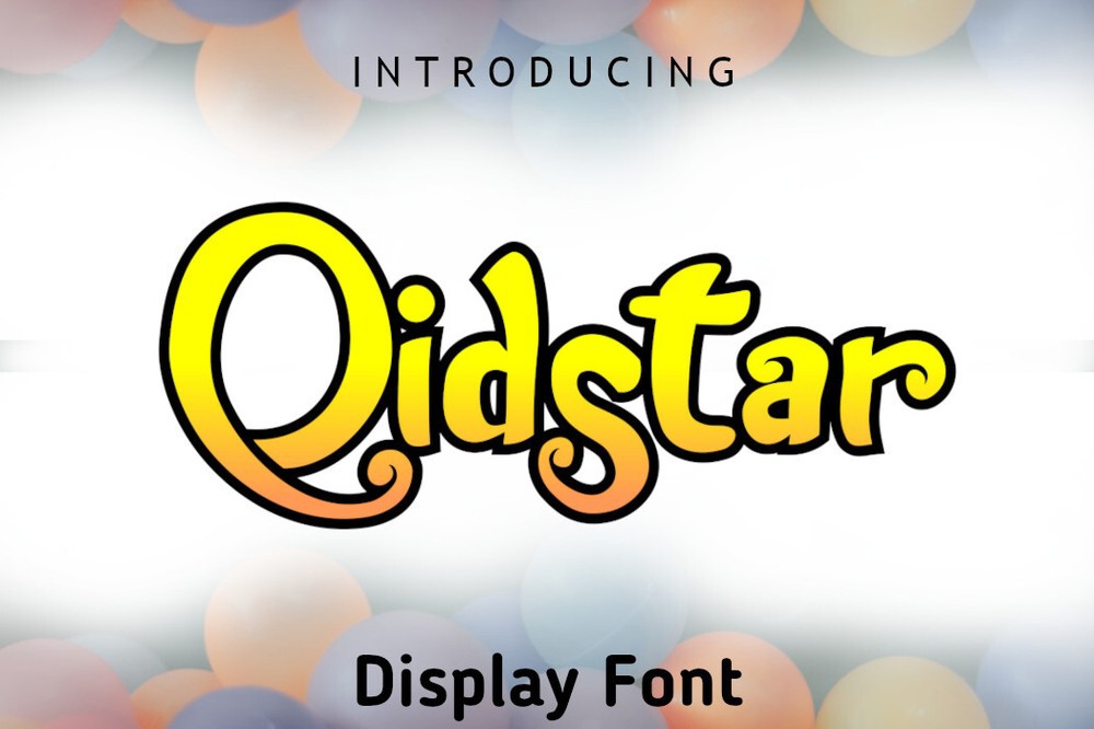 Ejemplo de fuente Qidstar Regular