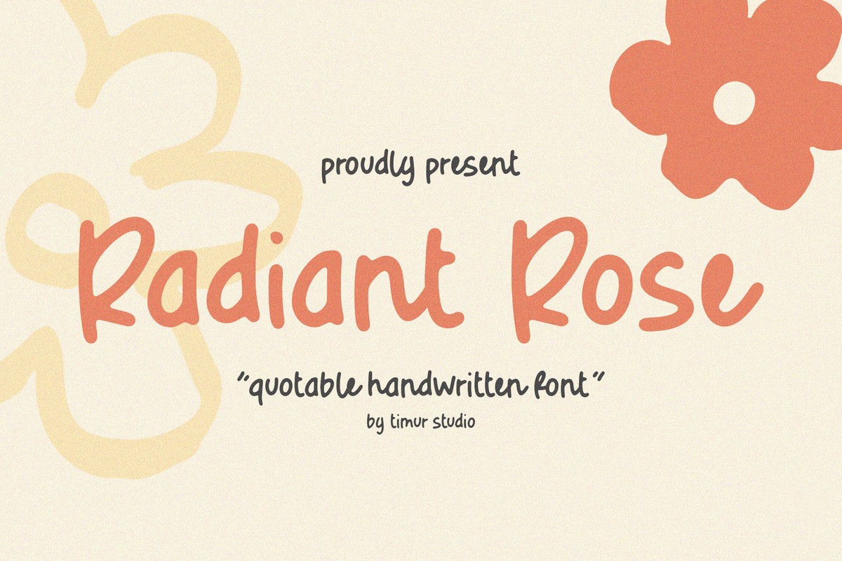 Ejemplo de fuente Radiant Rose Regular