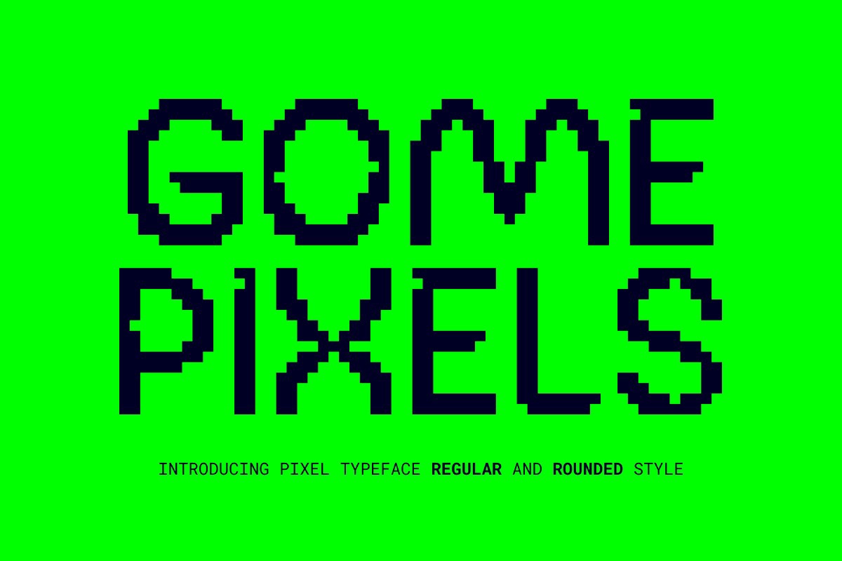 Ejemplo de fuente Gome Pixel Regular