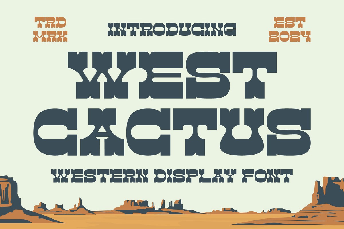 Ejemplo de fuente West Cactus Regular