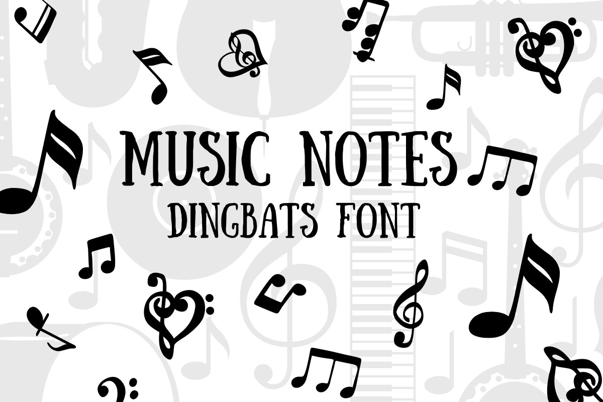 Ejemplo de fuente Music Notes Regular