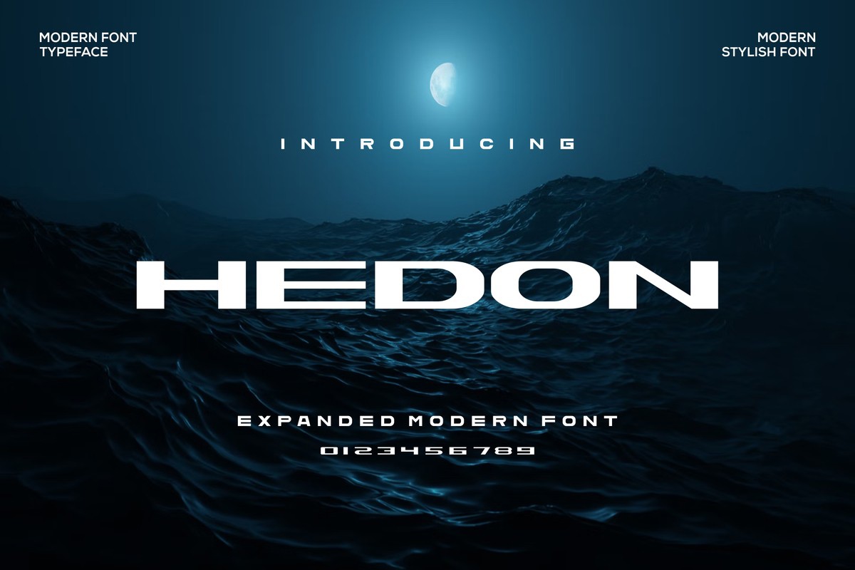 Ejemplo de fuente Hedon Regular