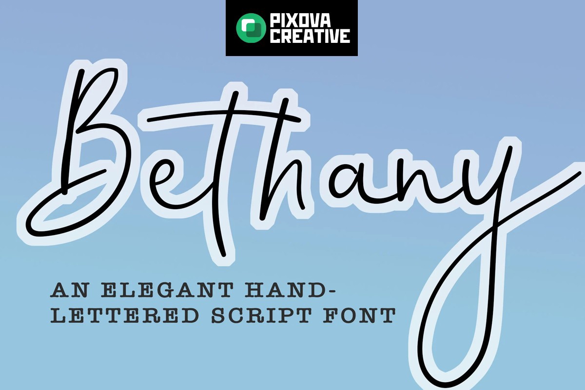 Ejemplo de fuente Bethany Regular