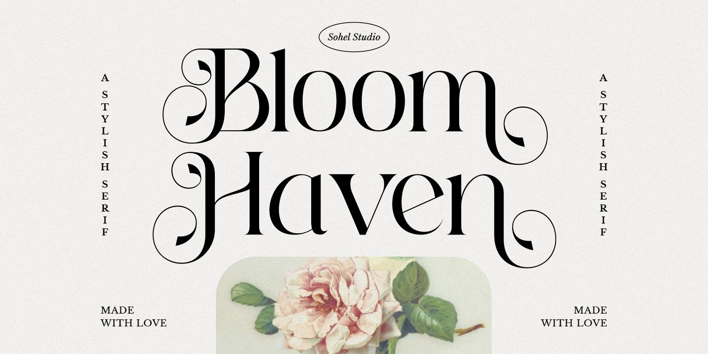 Ejemplo de fuente Bloom Haven Regular