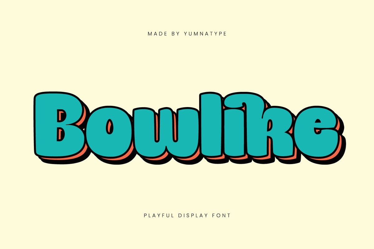 Ejemplo de fuente Bowlike Regular