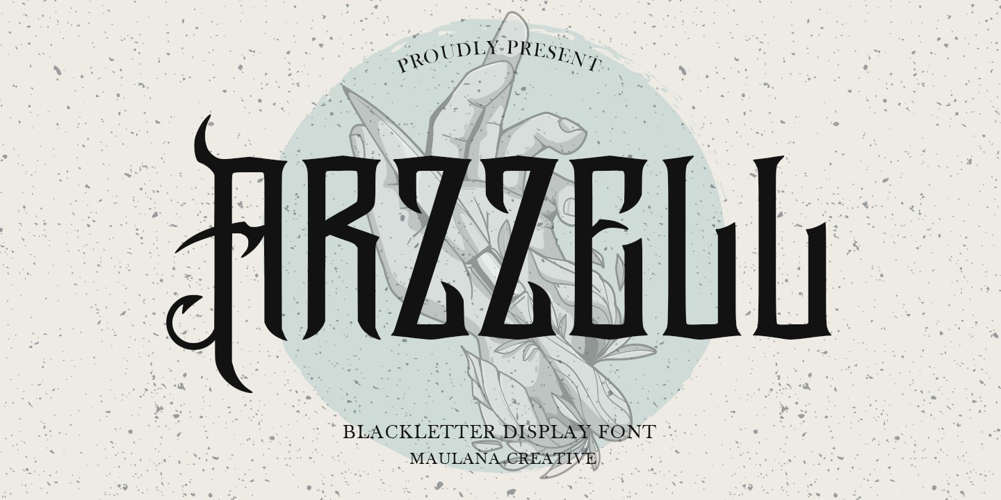 Ejemplo de fuente Arzzell Regular